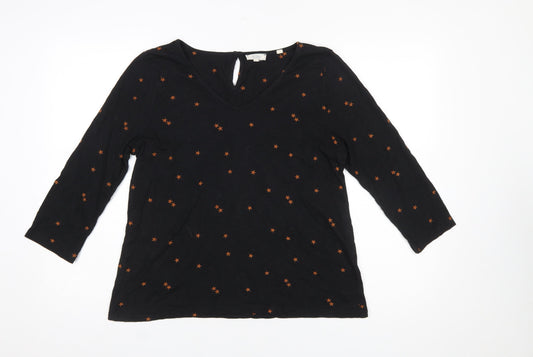 Womens UK Size 12 Fat Face Black Tunic Blouse