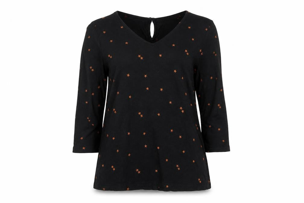 Womens UK Size 12 Fat Face Black Tunic Blouse