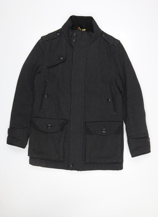 Mens UK Size M F.F.P. Black Military Jacket