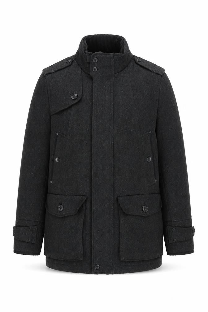 Mens UK Size M F.F.P. Black Military Jacket