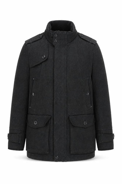Mens UK Size M F.F.P. Black Military Jacket