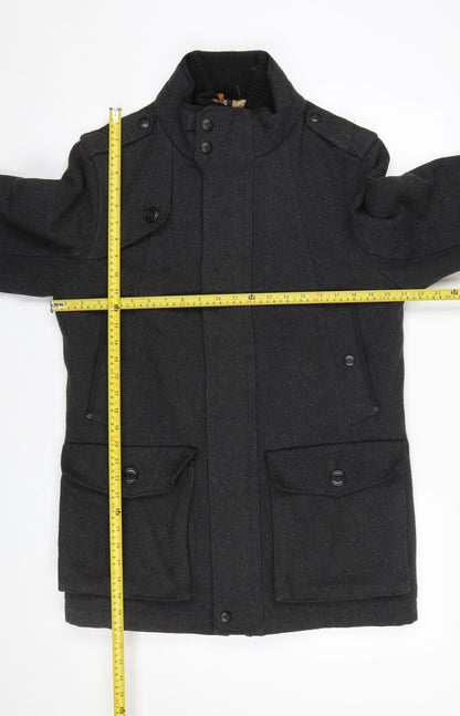 Mens UK Size M F.F.P. Black Military Jacket