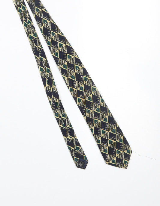 Mens Charles of London Blue Geometric 100% Polyester Slim Tie