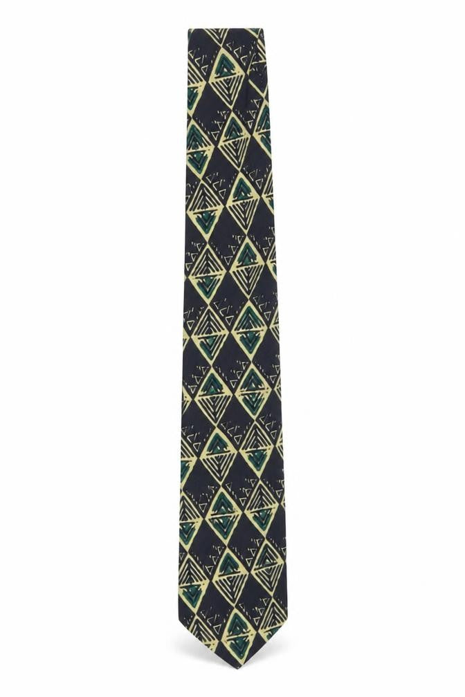 Mens Charles of London Blue Geometric 100% Polyester Slim Tie