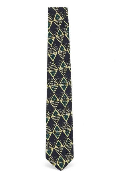 Mens Charles of London Blue Geometric 100% Polyester Slim Tie