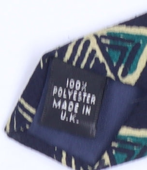 Mens Charles of London Blue Geometric 100% Polyester Slim Tie