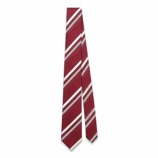 Mens Pierre Cardin Red Striped 100% Silk Designer Tie