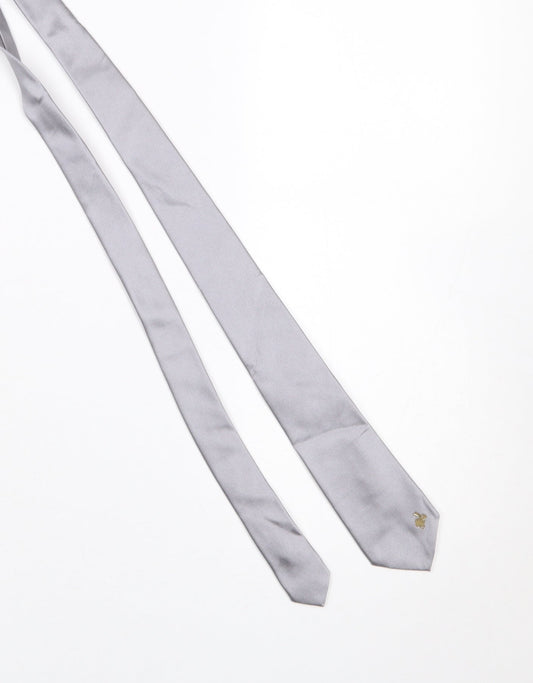 Mens Paul Smith Silver  100% Silk Slim Tie