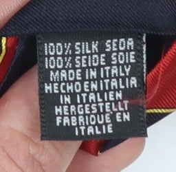 Mens Carlo Colombo Red Striped 100% Silk Designer Tie