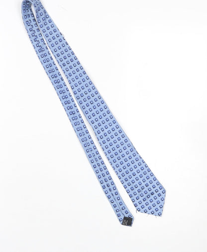 Mens Van Heusen Blue Geometric 100% Silk  Tie