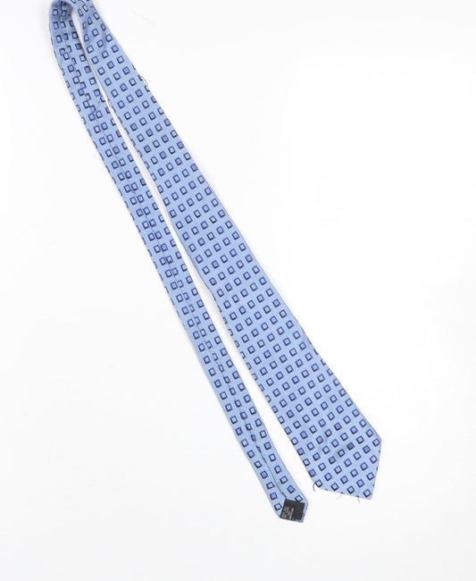 Mens Van Heusen Blue Geometric 100% Silk  Tie