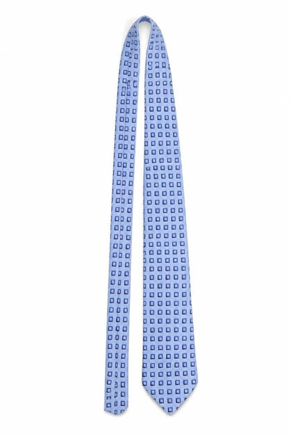 Mens Van Heusen Blue Geometric 100% Silk  Tie