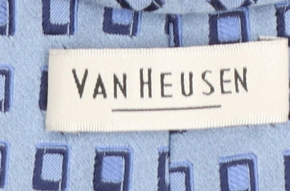 Mens Van Heusen Blue Geometric 100% Silk  Tie