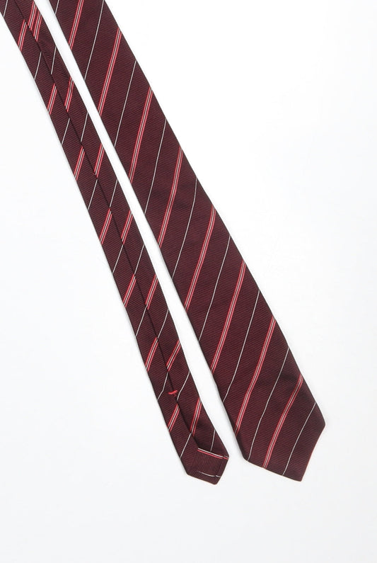 Mens isaia Red Striped 100% Silk Designer Tie