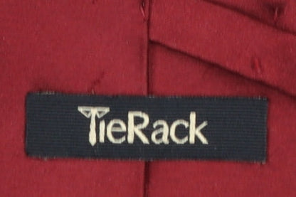 Mens Tie Rack Red  100% Silk Slim Tie