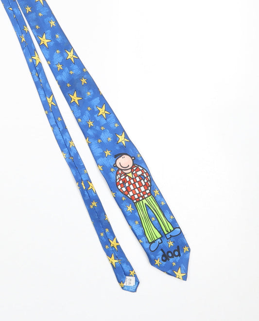 Mens Bang on the Door Blue Novelty 100% Polyester Pointed Tie