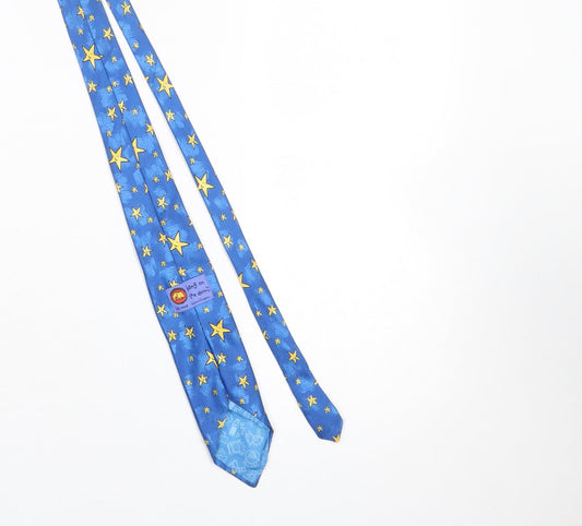 Mens Bang on the Door Blue Novelty 100% Polyester Pointed Tie