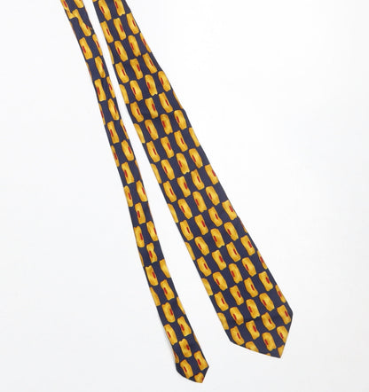 Mens Toni Valente Multicoloured Geometric 100% Silk Pointed Tie