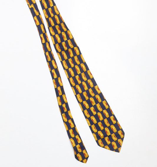 Mens Toni Valente Multicoloured Geometric 100% Silk Pointed Tie