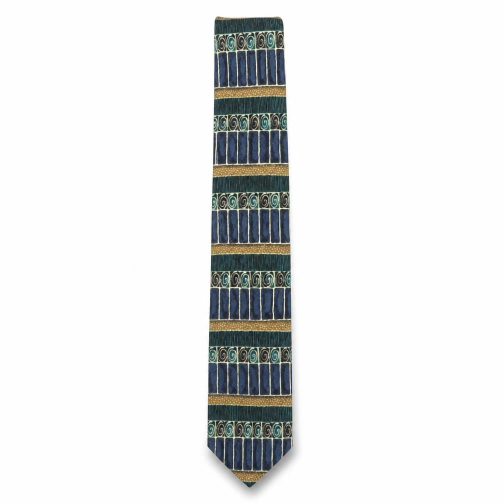 Mens Burton Menswear Blue Geometric 100% Polyester Pointed Tie