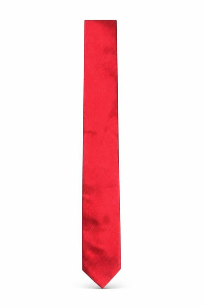 Mens Arnotts Red Herringbone 100% Silk Slim Tie