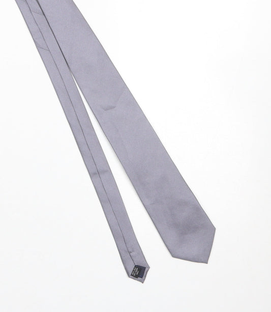 Mens Soprano Grey  100% Silk Slim Tie