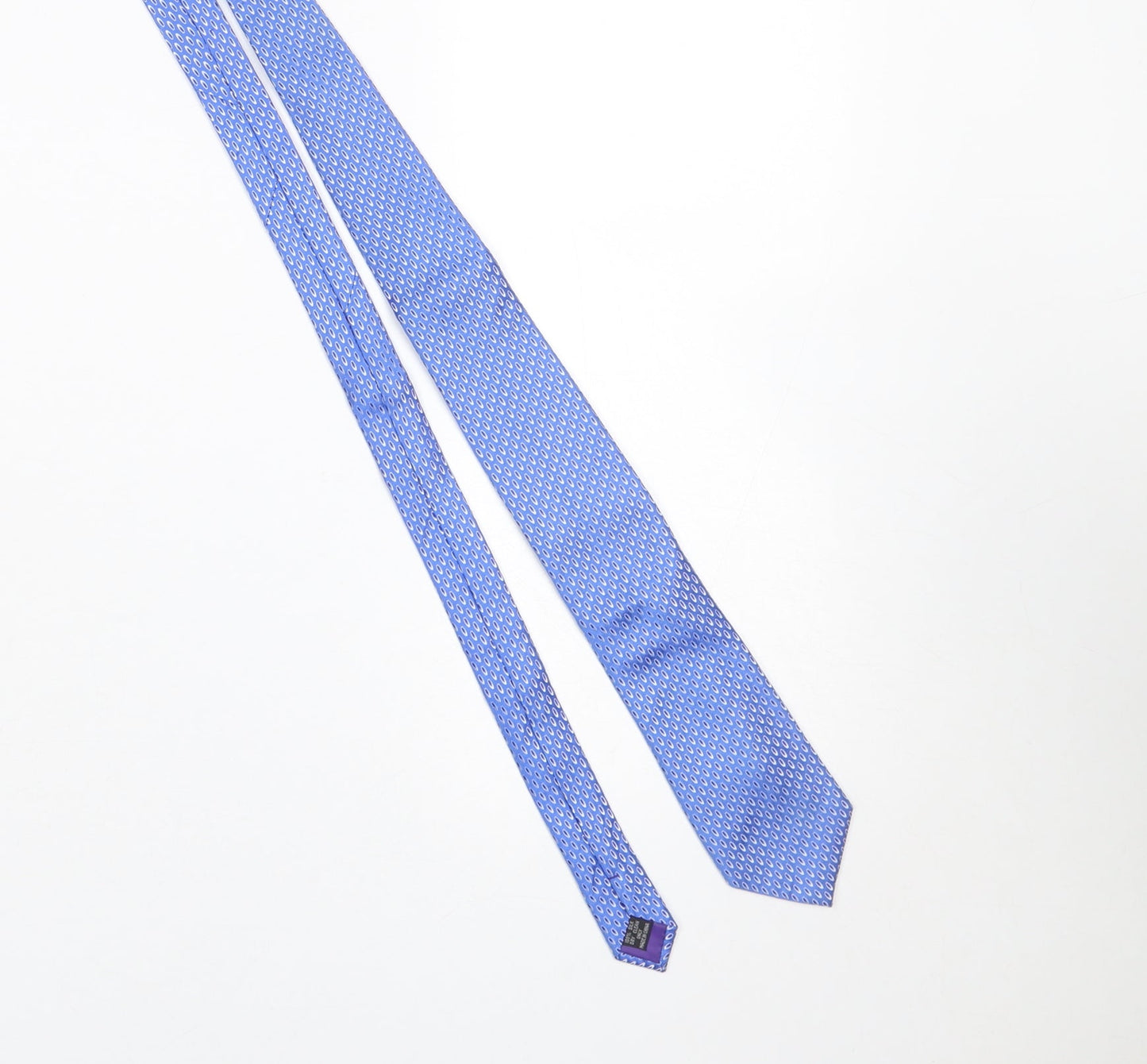 Mens Paul Costelloe Blue Geometric 100% Silk Slim Tie