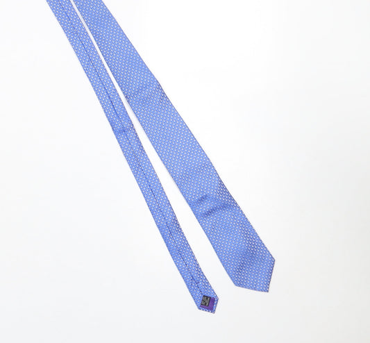 Mens Paul Costelloe Blue Geometric 100% Silk Slim Tie