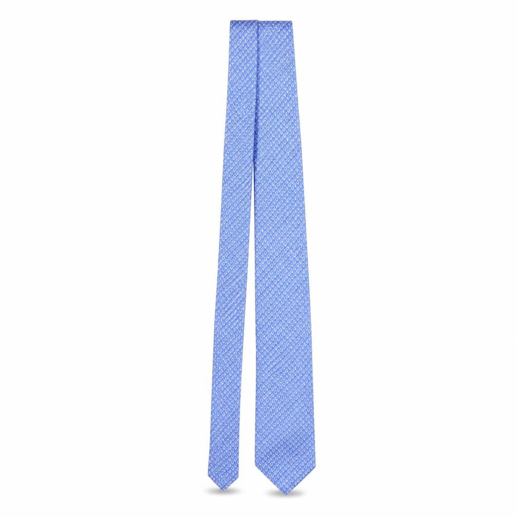 Mens Paul Costelloe Blue Geometric 100% Silk Slim Tie