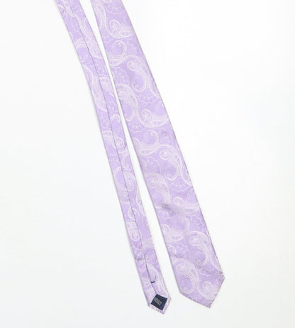 Mens Daniel Hechter Purple Paisley 100% Silk Slim Tie