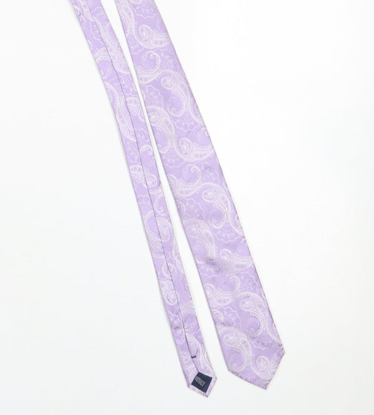 Mens Daniel Hechter Purple Paisley 100% Silk Slim Tie