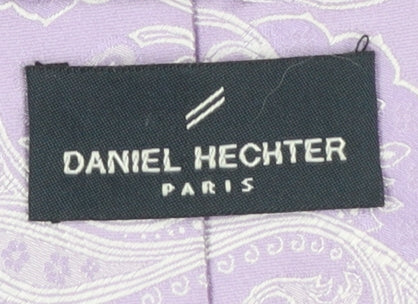Mens Daniel Hechter Purple Paisley 100% Silk Slim Tie