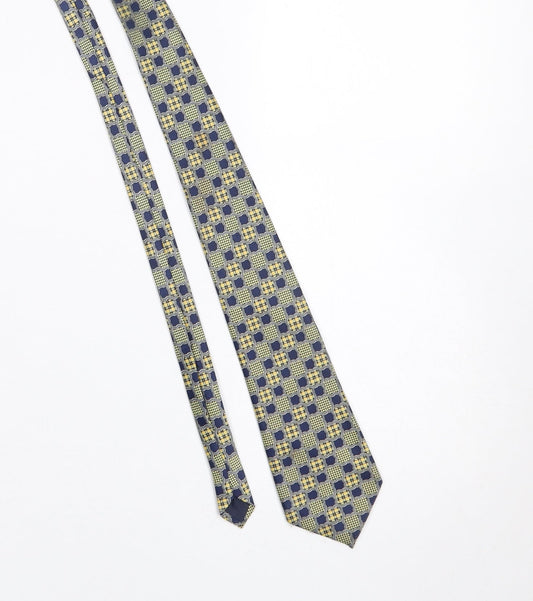 Mens Valeria Boldi Blue Geometric 100% Silk Designer Tie