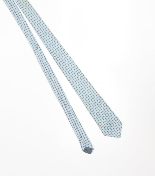 Mens Gino Resillio Blue Polka Dot 100% Silk Designer Tie