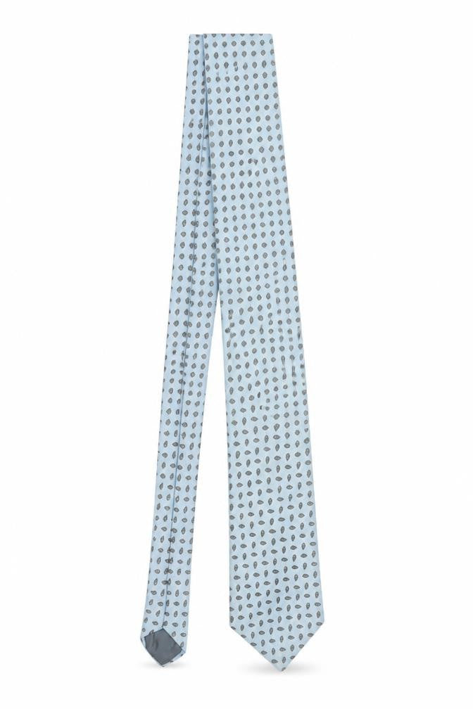 Mens Gino Resillio Blue Polka Dot 100% Silk Designer Tie
