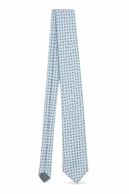 Mens Gino Resillio Blue Polka Dot 100% Silk Designer Tie