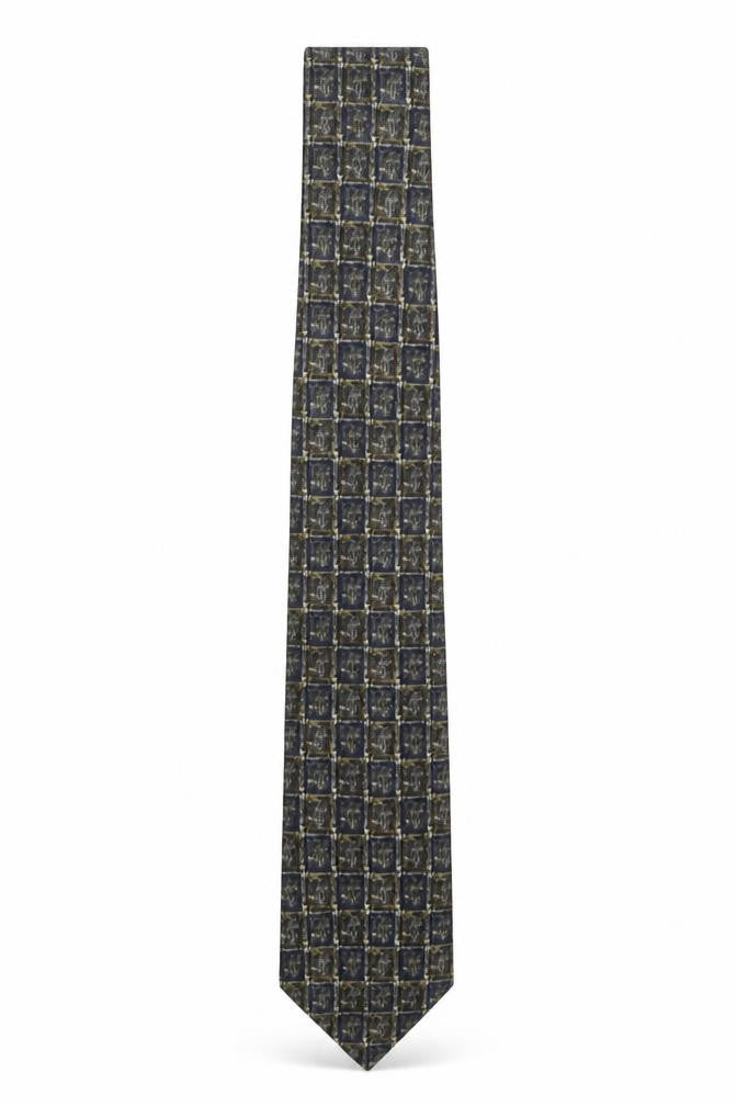 Mens House of Fraser Blue Plaids & Checks 100% Silk Designer Tie
