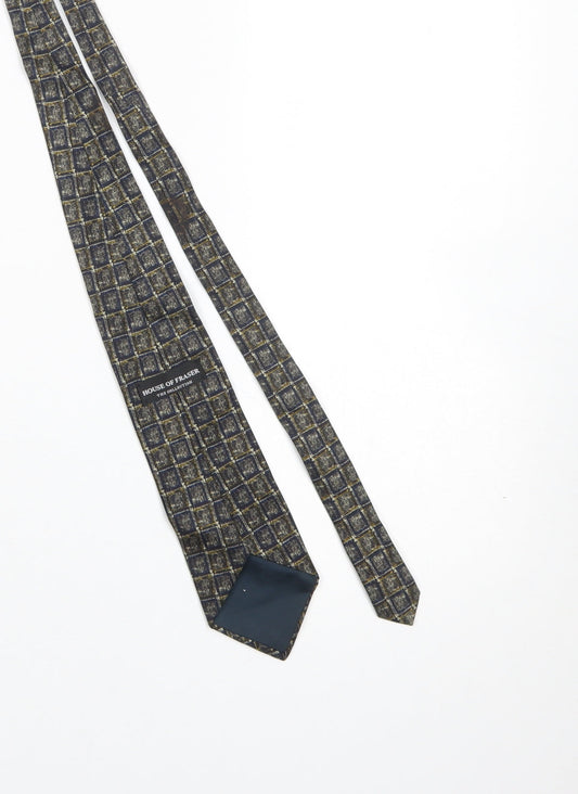 Mens House of Fraser Blue Plaids & Checks 100% Silk Designer Tie