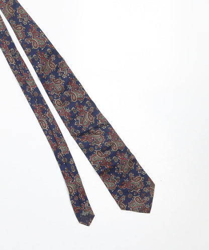 Mens The Windsor Collection Blue Paisley 100% Silk Designer Tie