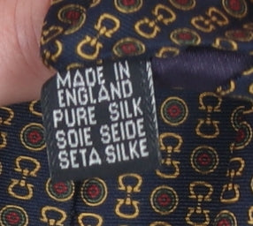Mens Jonelle Brown Geometric 100% Silk Pointed Tie