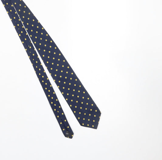 Mens The Savile Row Company Blue Polka Dot 100% Silk Designer Tie