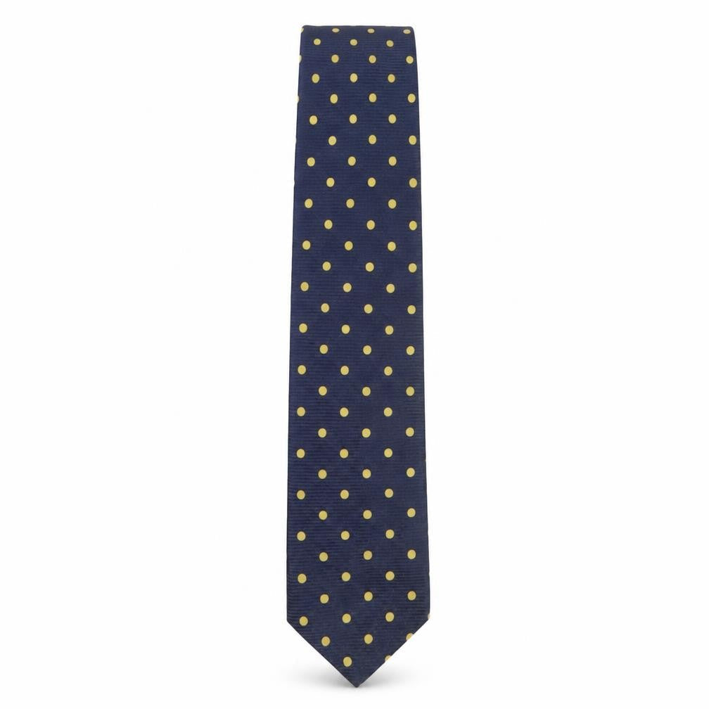 Mens The Savile Row Company Blue Polka Dot 100% Silk Designer Tie
