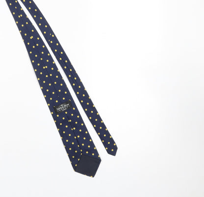 Mens The Savile Row Company Blue Polka Dot 100% Silk Designer Tie