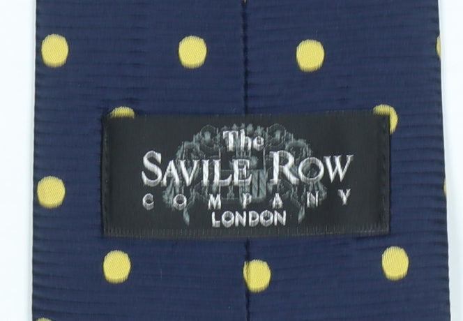 Mens The Savile Row Company Blue Polka Dot 100% Silk Designer Tie