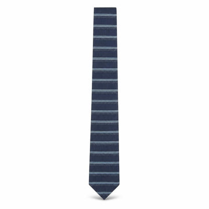 Mens Marks and Spencer Blue Striped 100% Silk Pointed Tie
