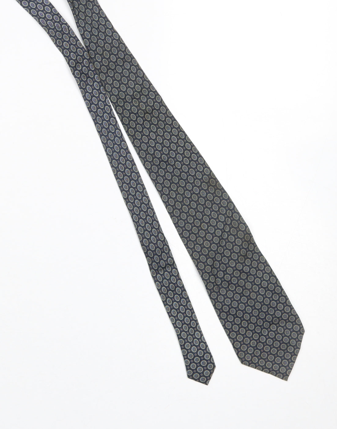Mens Setapura Blue Geometric 100% Silk Pointed Tie