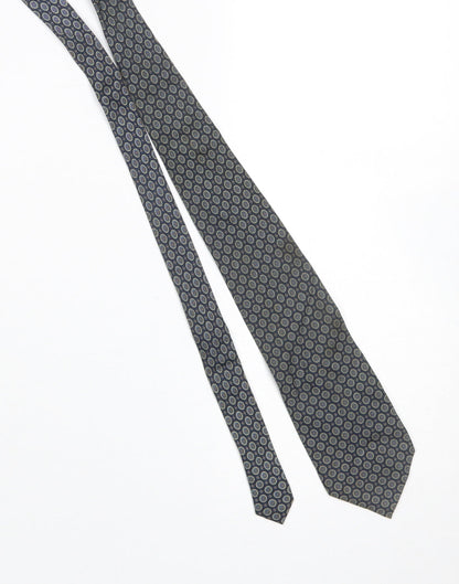 Mens Setapura Blue Geometric 100% Silk Pointed Tie