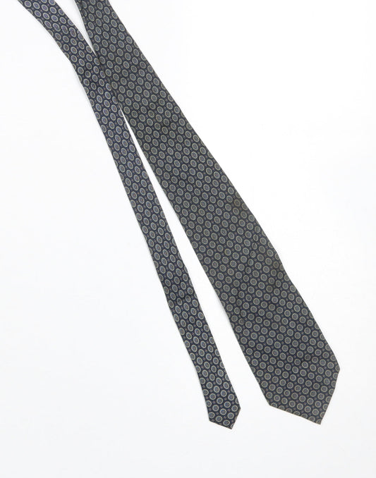 Mens Setapura Blue Geometric 100% Silk Pointed Tie