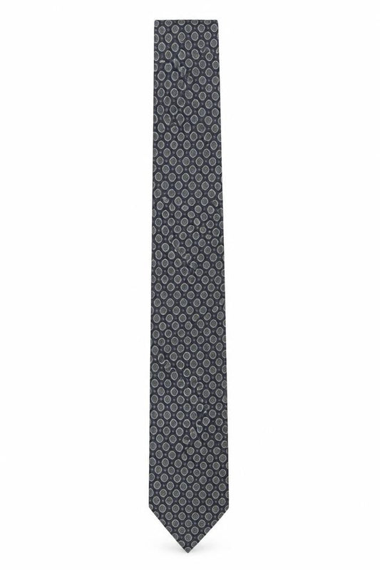 Mens Setapura Blue Geometric 100% Silk Pointed Tie