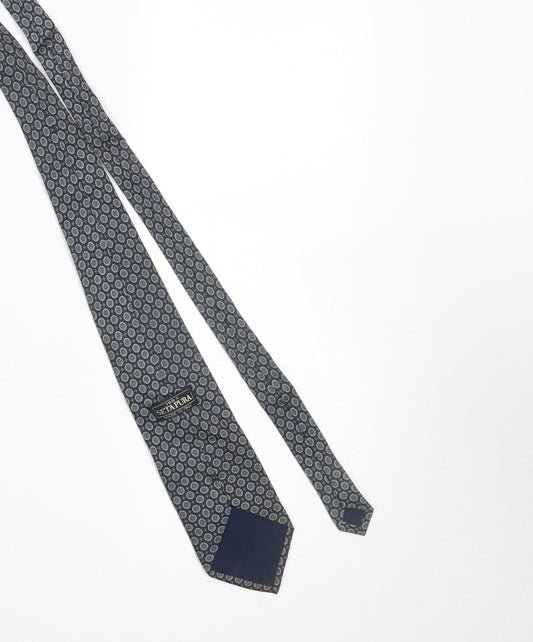 Mens Setapura Blue Geometric 100% Silk Pointed Tie
